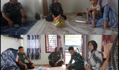 Dandim 0301/Pbr Beserta Ketua Persit Laksanakan Kunjungan Sosial, Jenguk Keluarga Anggota yang Sedang Sakit