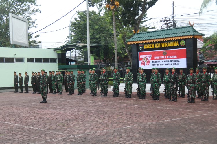Kodim 0301/Pekanbaru Teguhkan Semangat Bela Negara dalam Peringatan HBN ke-77