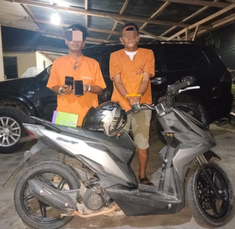 Polsek Kampar Tangkap Dua Pelaku Curat di Desa Tanjung Rambutan 