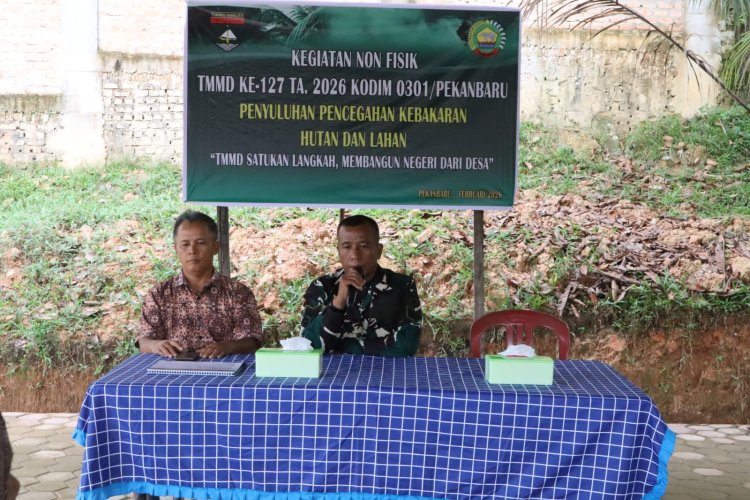 Satgas TMMD Gelar Penyuluhan Karhutla di Kelurahan Tuah Negeri