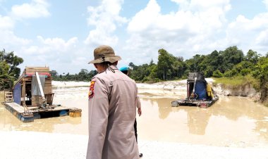 Polsek Kampar Kiri Lakukan Penindakan Tegas Penambangan Emas Tanpa Izin di Sungai Tesso   