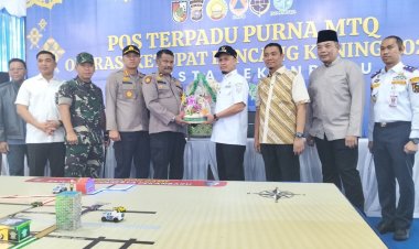 Dandim 0301/Pbr Bersama Forkopimda Tinjau Pos Pam Operasi Ketupat Lancang Kuning 2026