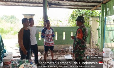 Babinsa Kodim 0301/Pbr laksanakan Komsos Bersama Pemuda Guna Antisipasi Ganguan Keamanan