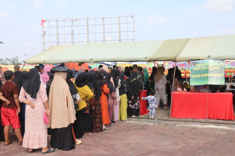 Bazar Pangan Murah dan Pengobatan Gratis Warnai Penutupan TMMD ke-127 Kodim 0301/Pekanbarug