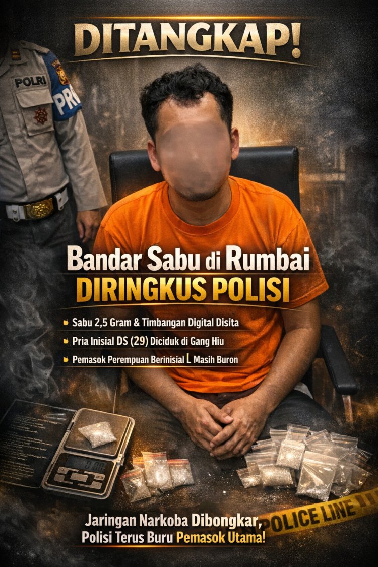 Lapak Narkoba di Rumbai Terbongkar: DS Diciduk, Polisi Kejar Otak Jaringan