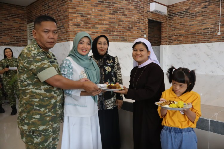 Dandim 0301/Pekanbaru Hadiri Syukuran HUT ke-67 Korem 031/WB Bersama Anak SLB Santa Lusia