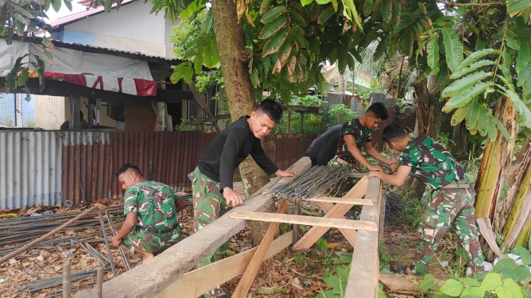 Dengan Semangat Gotong Royong, Perakitan Besi Jembatan Garuda Beton Terus Dilanjutkan