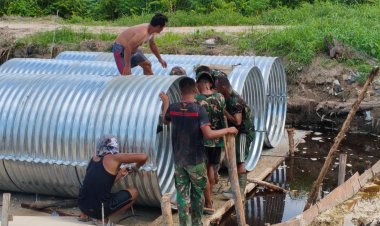 Bersama Rakyat, Kodim 0301/Pekanbaru Kebut Pengerjaan Tiga Jembatan Garuda