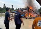 "Polres Kampar Ungkap PETI Di Gunung Sahilan – 2 Terduga Diamankan, 12 Rakit Dimusnahkan"