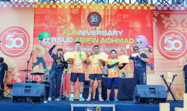 Pratu M. Arief S.I.P. Harumkan Nama Kodim 0301/Pekanbaru di Lomba Lari 5K HUT ke-50 RSUD Arifin Achmad