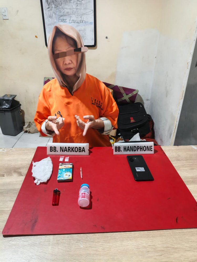 Polres Kampar Tangkap Wanita Paru Baya di Kelurahan Bangkinang, Sita 2 Paket Sabu-sabu 